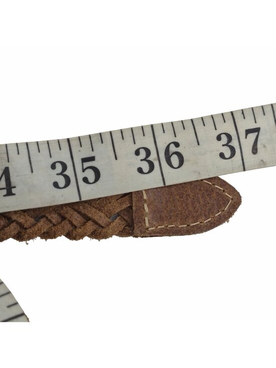 Levis Womens Braided Full-Grain Leather Belt Small Tan & White 36 Inches